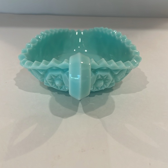 Vintage Fostoria Aqua Milk Glass Dish - Picture 3 of 3